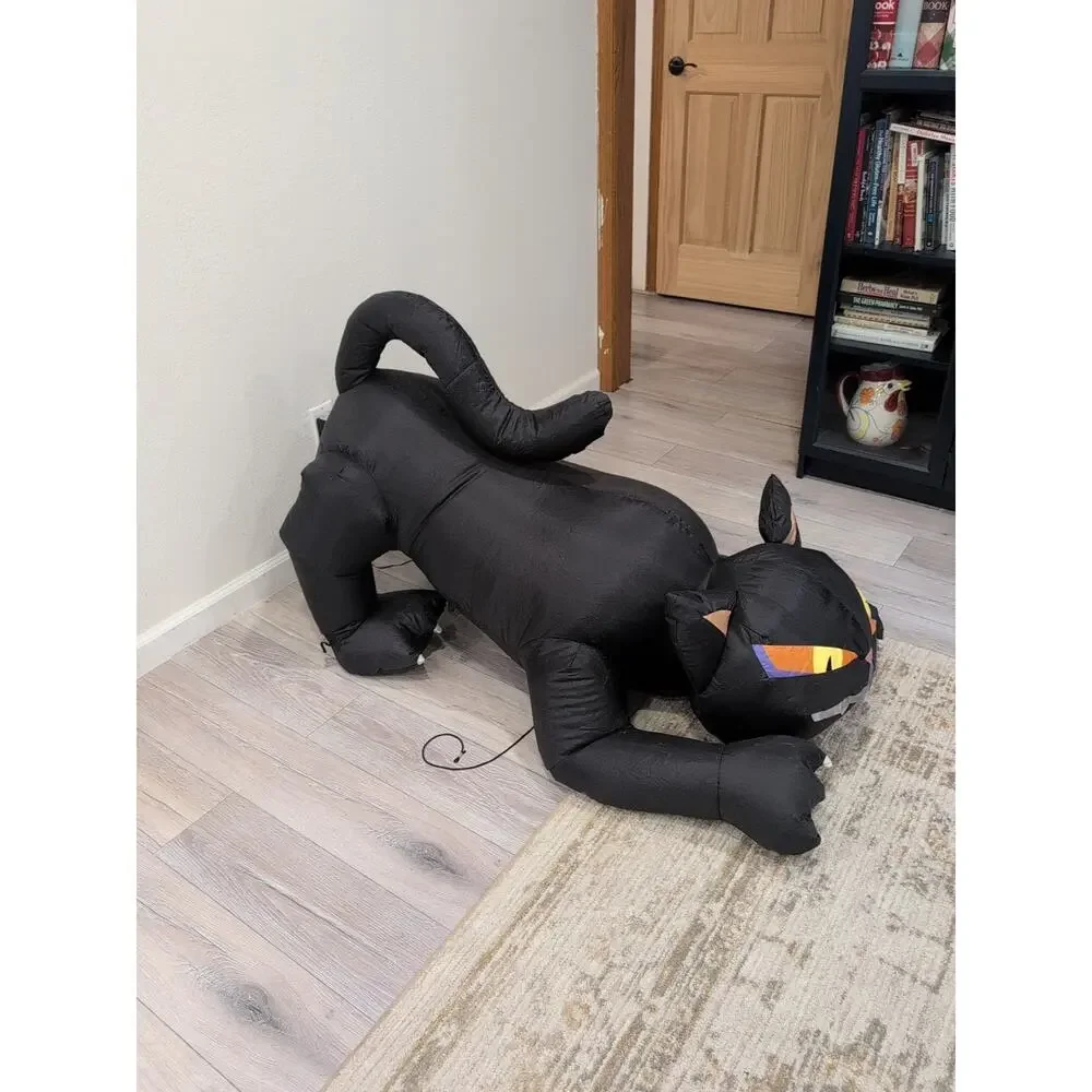 Halloween‎ Black Cat Airblown Inflatable Decoration Blow-up 4 feet Tested.